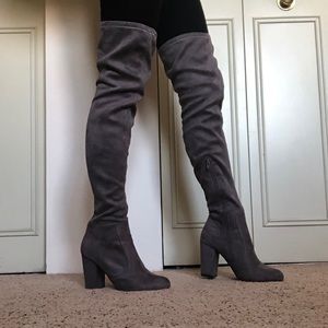 Grey Thigh-High Boots